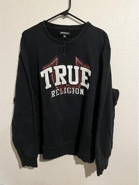 True Religion Black Crewneck Sweatshirt 3XL